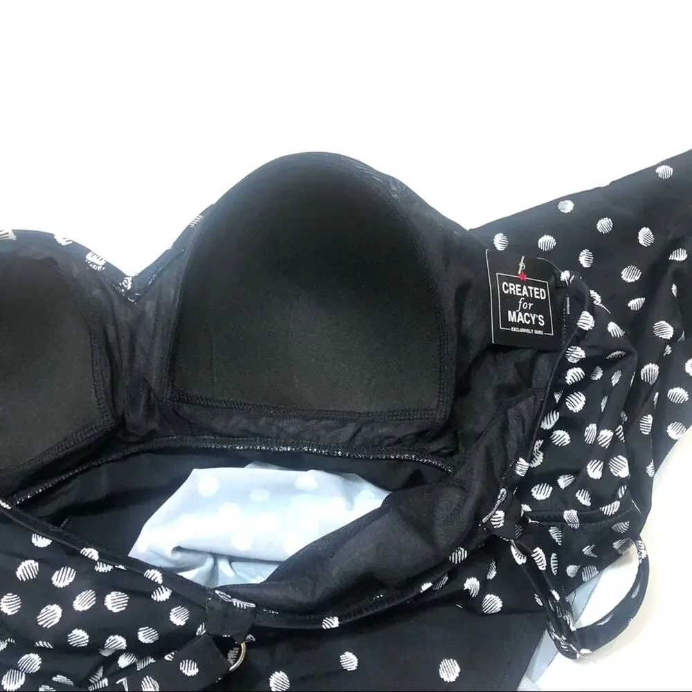 Swim Solutions Polka Dot Tiered Tankini Swim Top